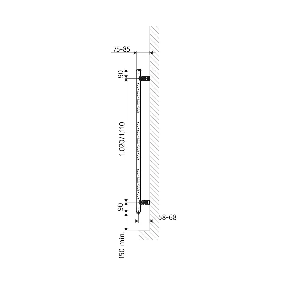 HSK Image Badheizkörper Paneel Heizkörper Mittelanschluss 1720 x 600 mm-weiß-matt