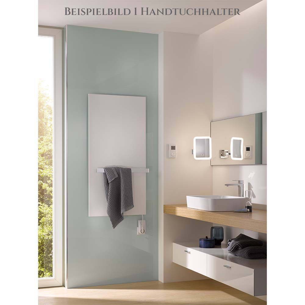 HSK Infrarot-Designheizkörper Retango mit weißer Glasfront 600 x 1800 mm-mit Aufputzempfänger Wand