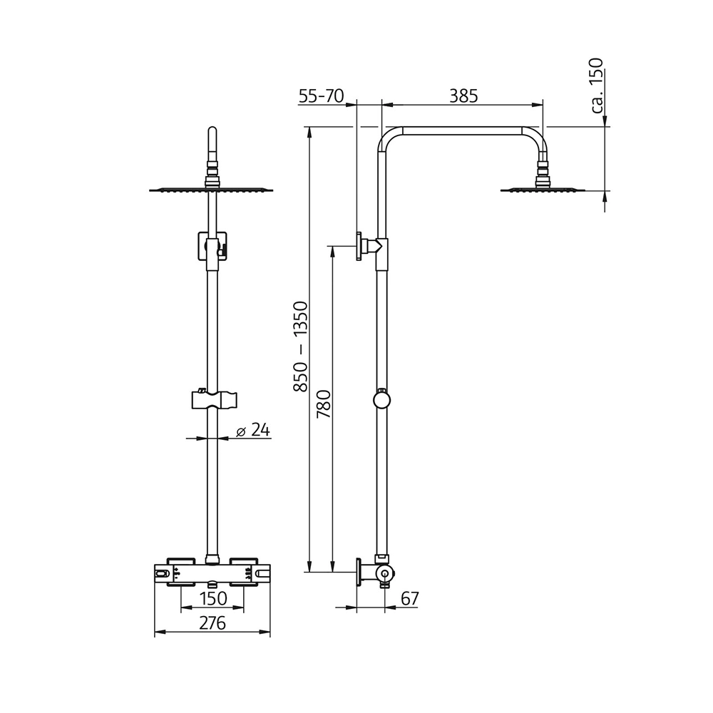 HSK Duschsystem RS Softcube 2.0 Thermostat-Kopfbrause 300 × 200 × 2 mm superflach HSK Duschsystem RS Softcube 2.0 Thermostat-Kopfbrause 300 × 200 × 2 mm superflach