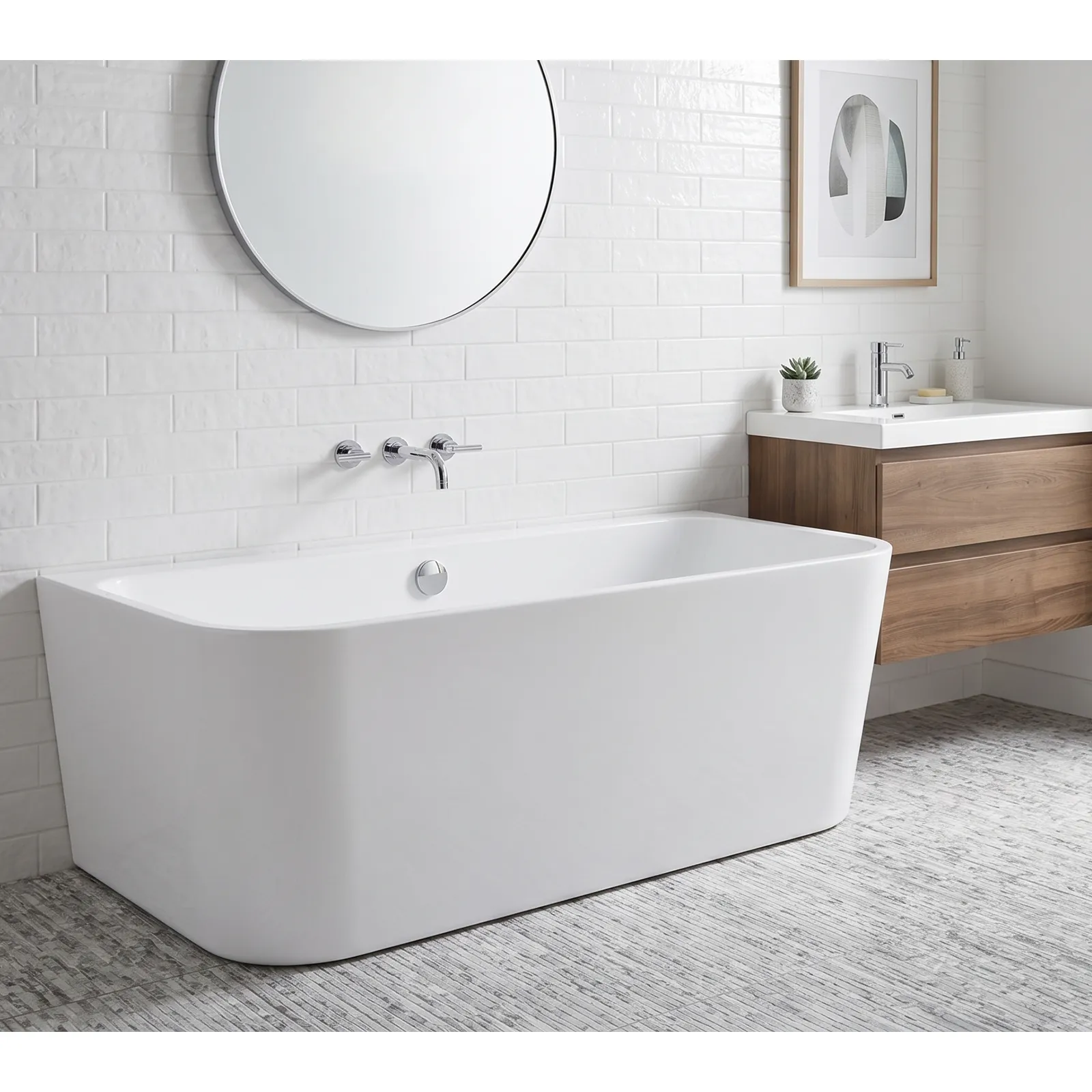 Schröder Tiber Fine V Vorwandbadewanne 180 x 80 x 46/60 cm
