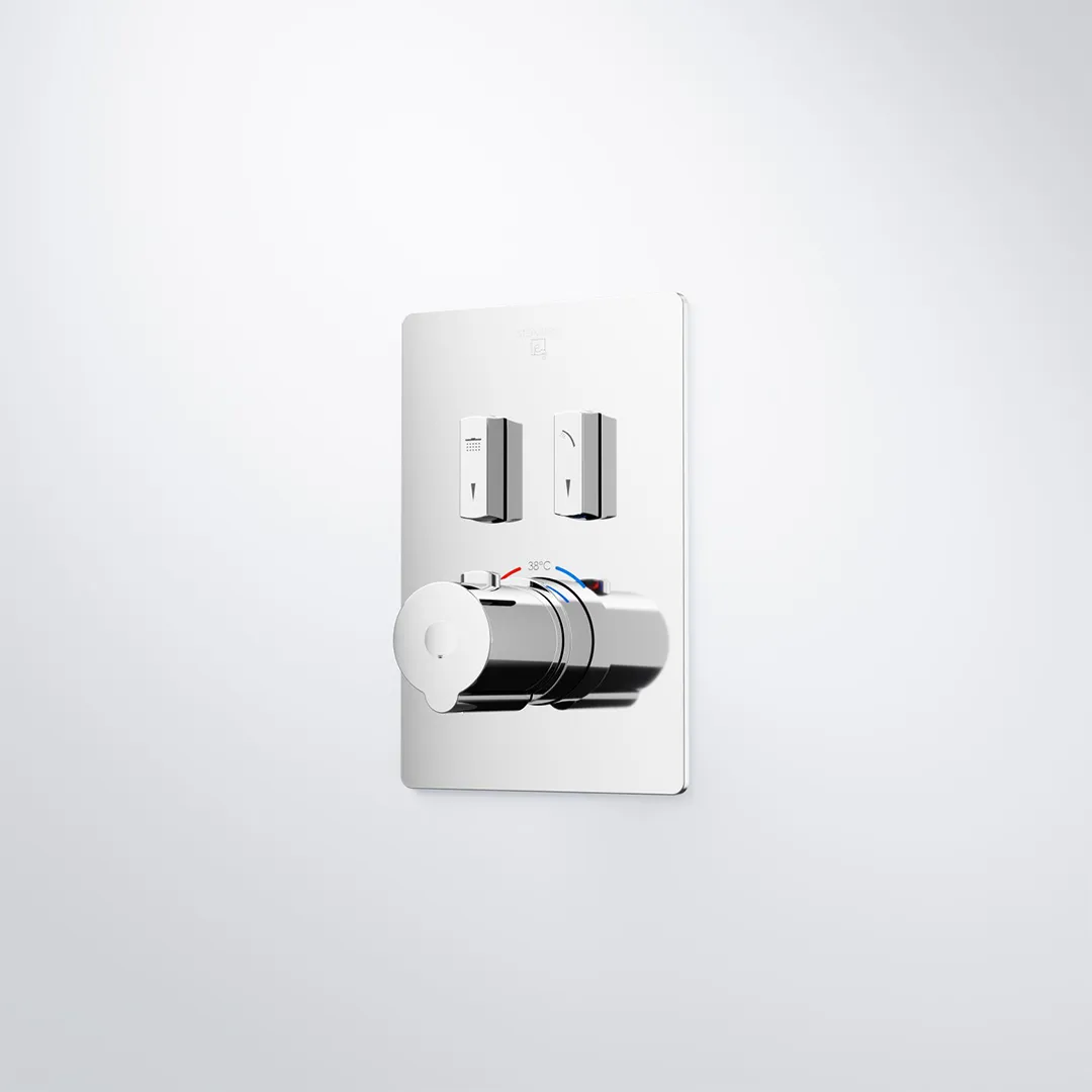 Steinberg Serie 390 unterputz Wannen-Brause-Thermostat eckig Chrom