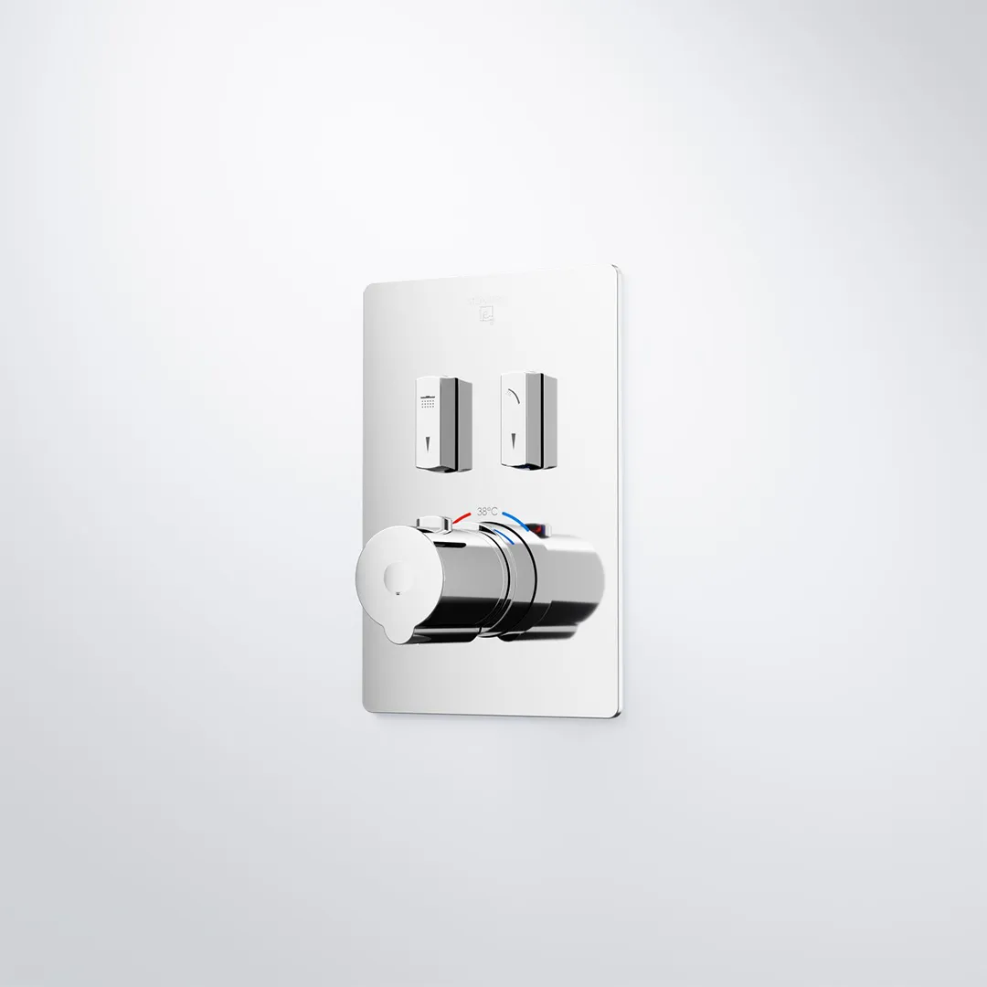 Steinberg Serie 390 unterputz Wannen-Brause-Thermostat eckig Chrom Steinberg Serie 390 unterputz Wannen-Brause-Thermostat eckig Chrom