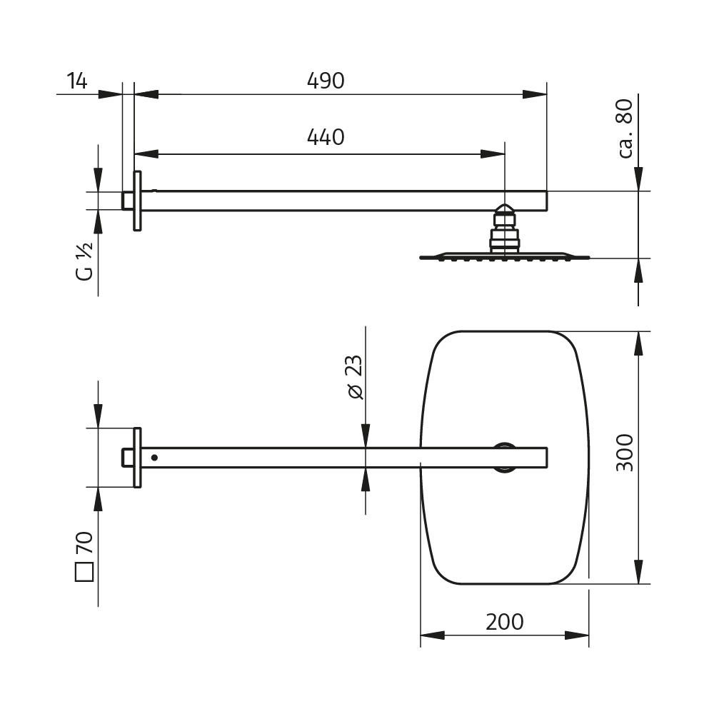 HSK Softcube Kopfbrause mit Wandarm 1180100