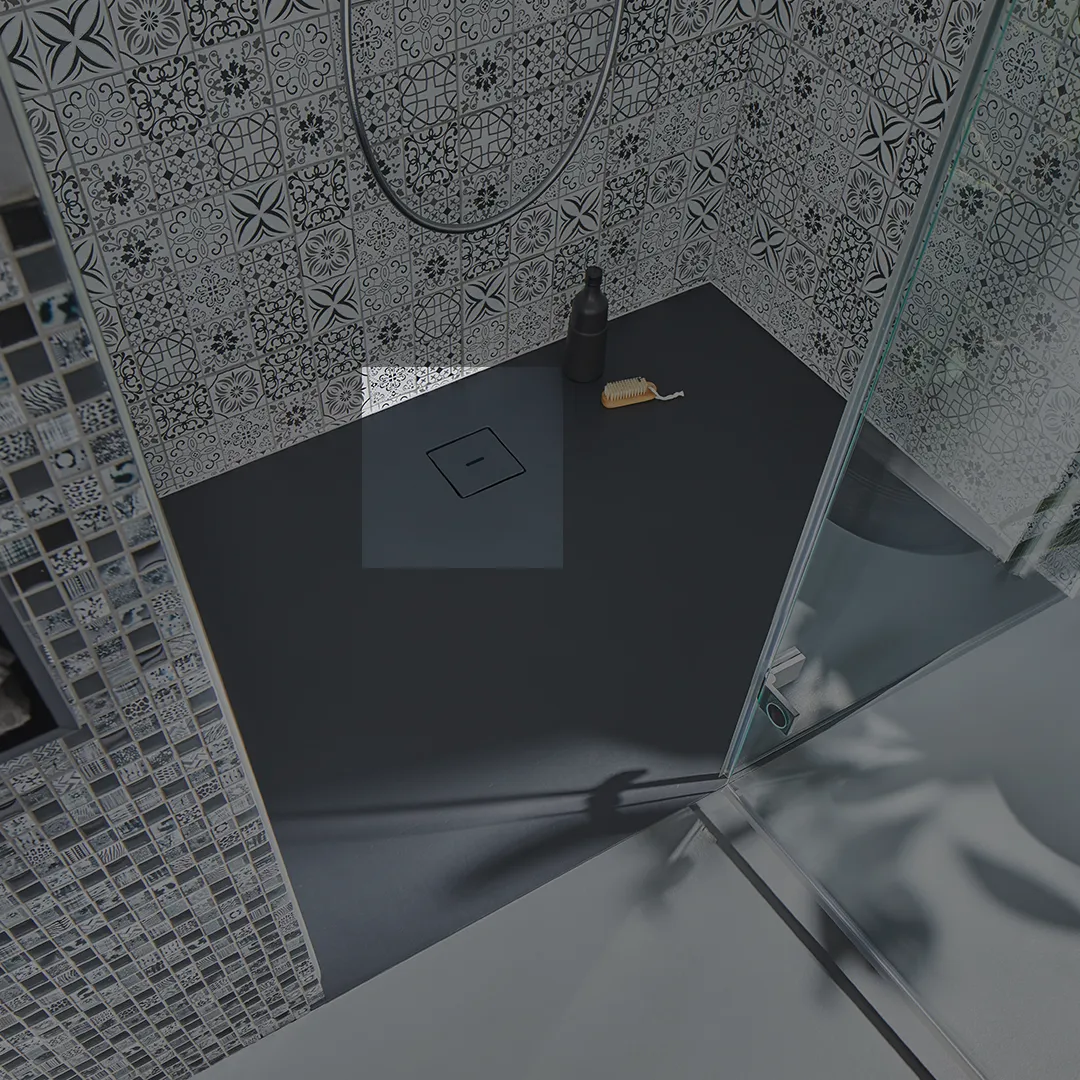 Abdeckhaube für HSK Marmor-Polymer Duschwannen anthrazit