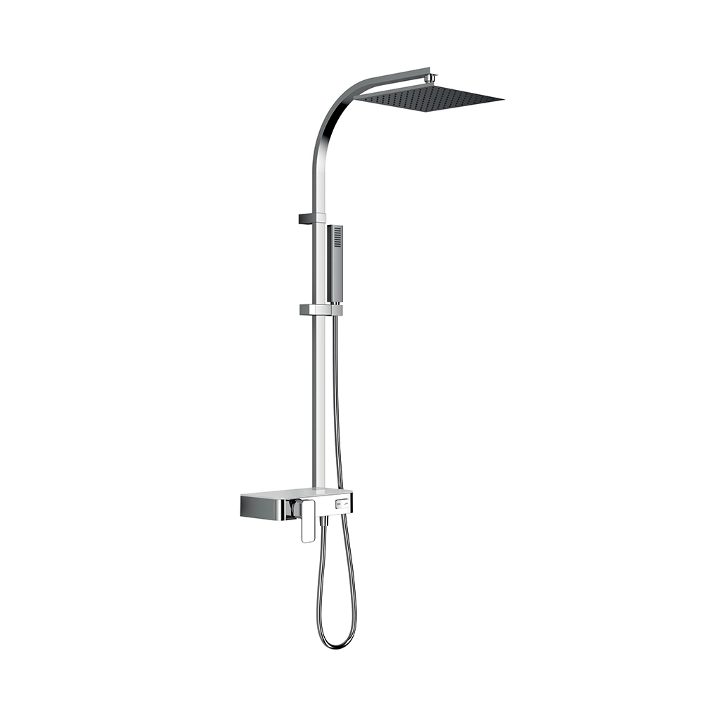 HSK RS 500 AquaSwitch Mix Eckig Ablage schwarz-Kopfbrause 400 x 400 x 2 mm superflach-Designhandbrause Eckig