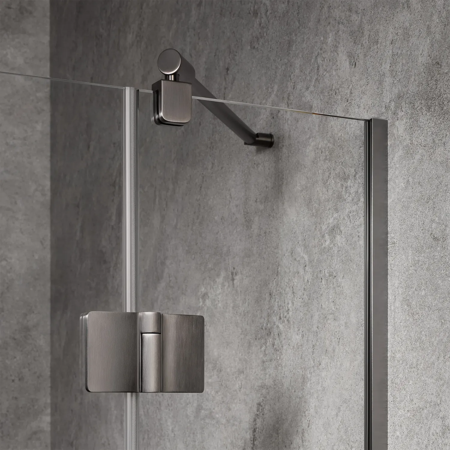 HSK Aperto PRO Pendeltür Nische-Breite 120cm-RA-TwinSeal-Bodennebel-Gunmetal gebürstet