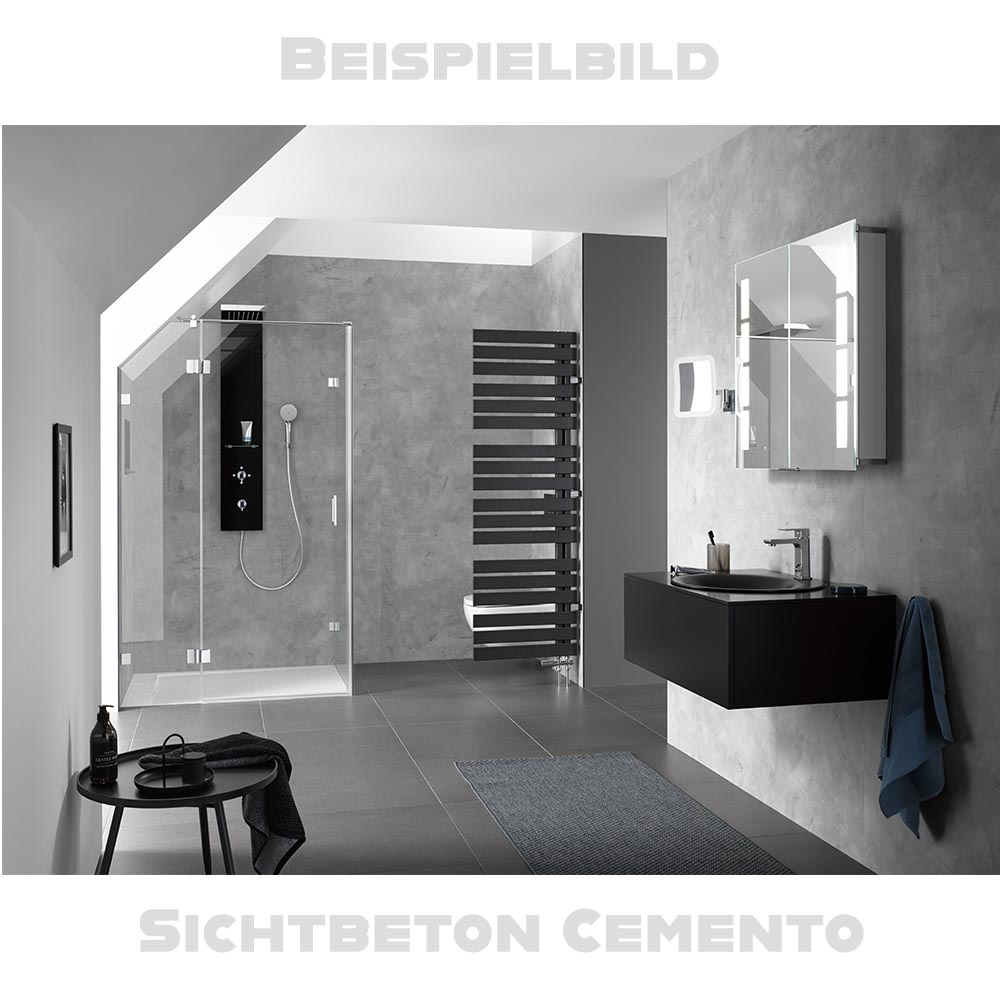 HSK RenoDeco Wandverkleidung | Designplatten | Seidenmatt-Oberfläche 100 x 255 cm Feinstein, Aschgrau (802)