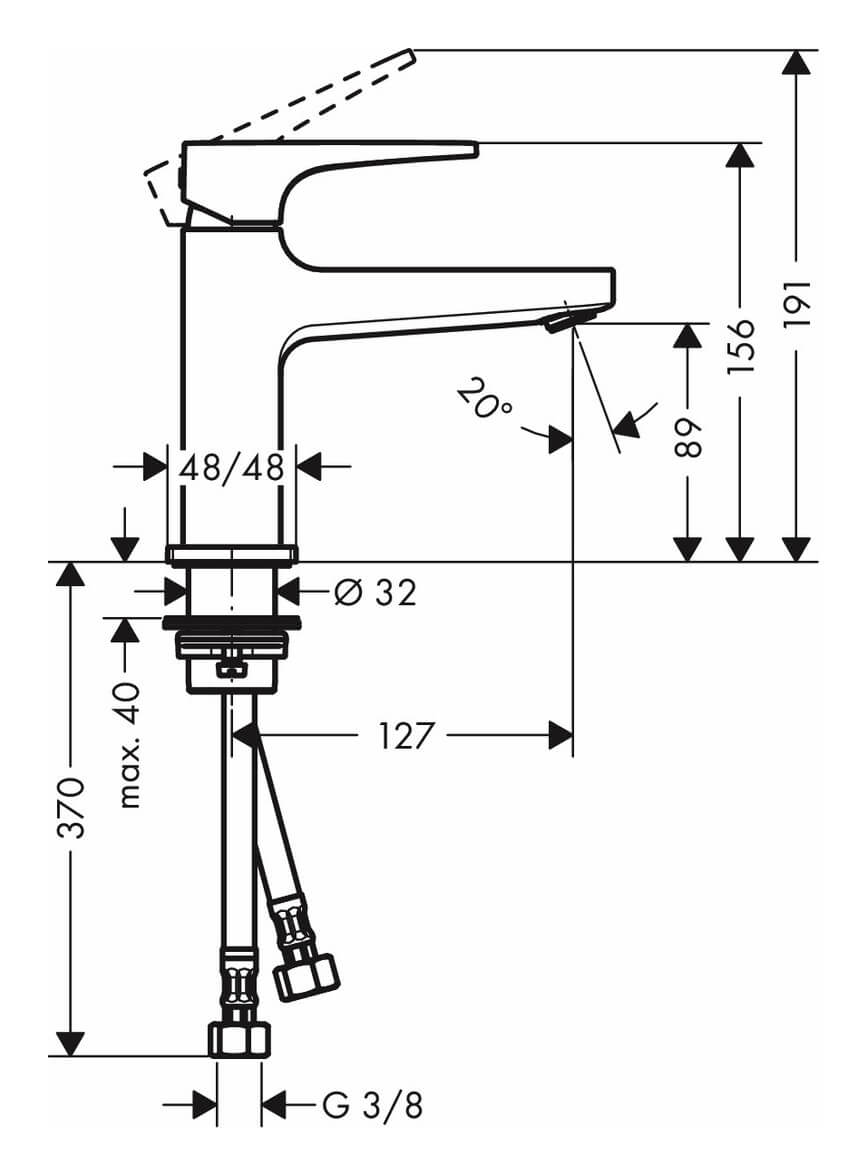 hansgrohe Waschtischmischer 100 Metropol mit kurzer Ausl.Bügelgr.Push-Open Ablaufgarnitur hansgrohe Waschtischmischer 100 Metropol mit kurzer Ausl.Bügelgr.Push-Open Ablaufgarnitur