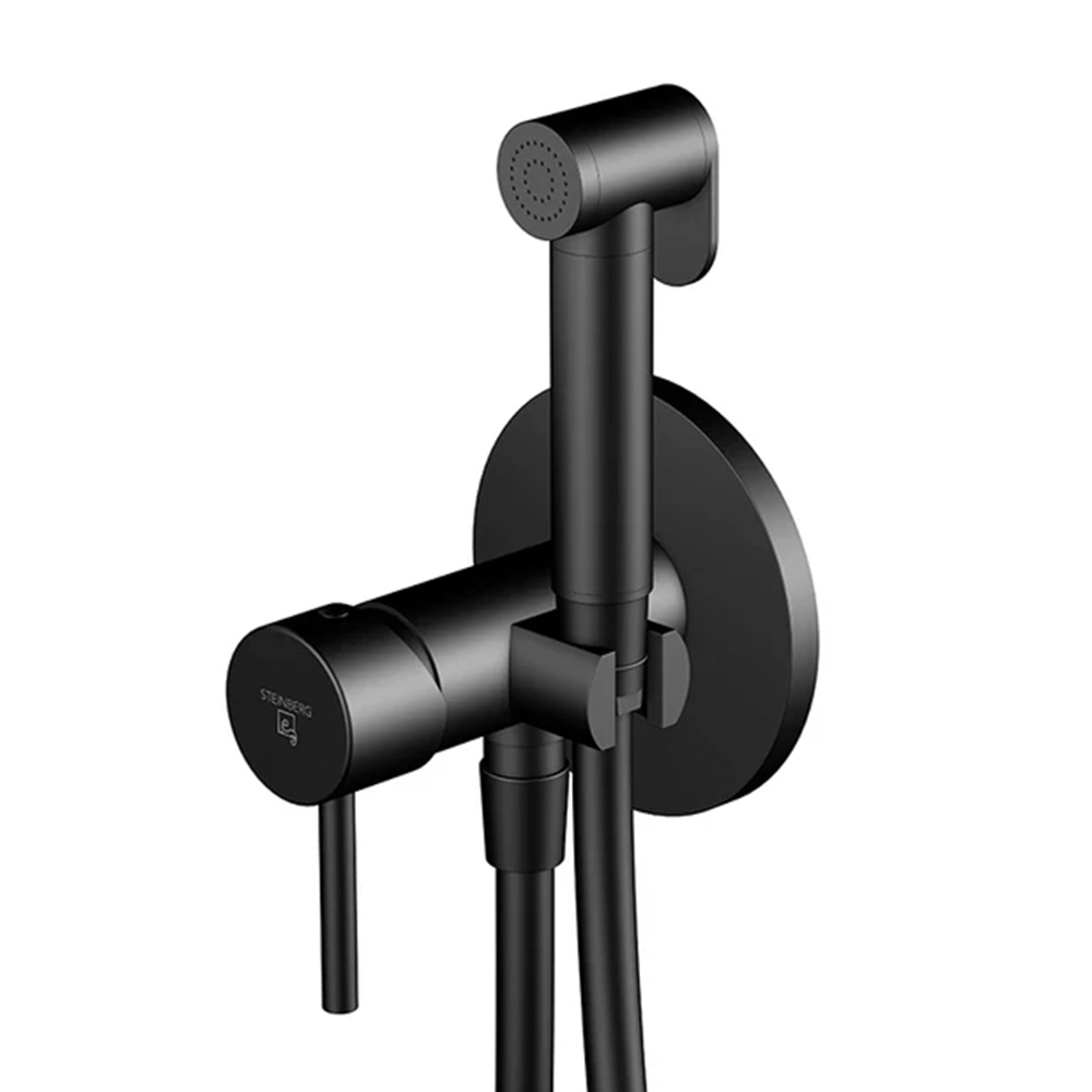 Steinberg Serie 100 Unterputz - Einhebelmischer mit Bidet Spray Schwarz-Matt