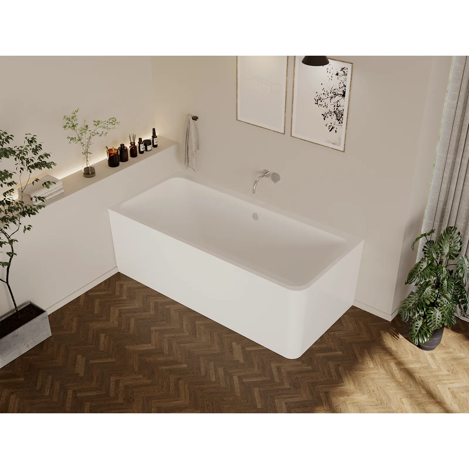 Schröder Tiber Fine VL Vorwandbadewanne 178,5 x 80 x 46/60 cm