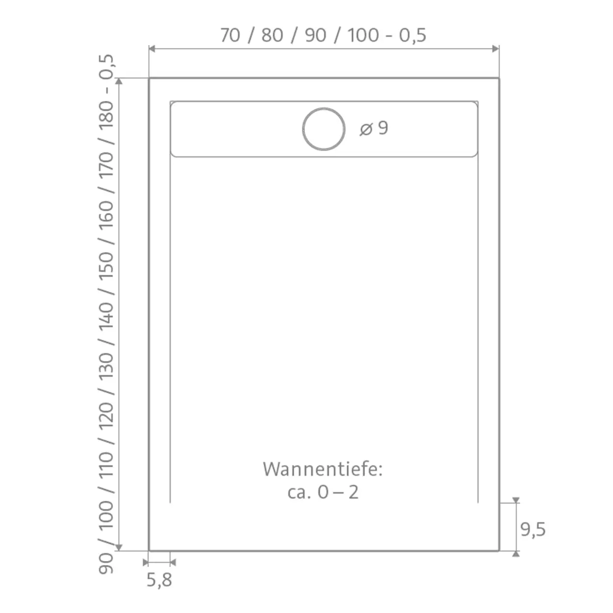 HSK APUNTO Marmor-Polymer Duschwanne HSK APUNTO Marmor-Polymer Duschwanne 100 x 180 cm-arabescato (Designoberfläche)-mit ASB