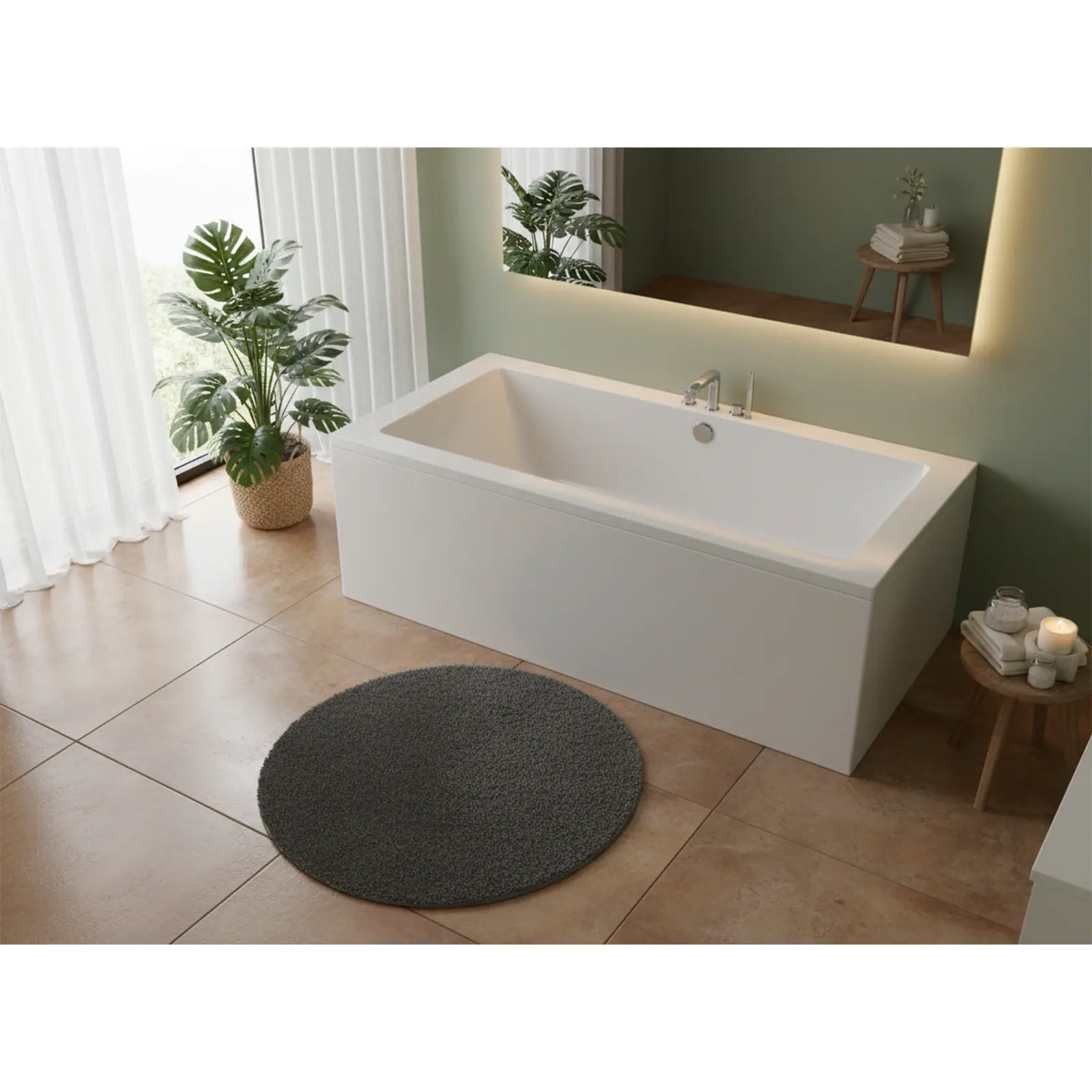Lupor Acryl Duo Rechteck-Badewanne 175 x 80 x 48 cm