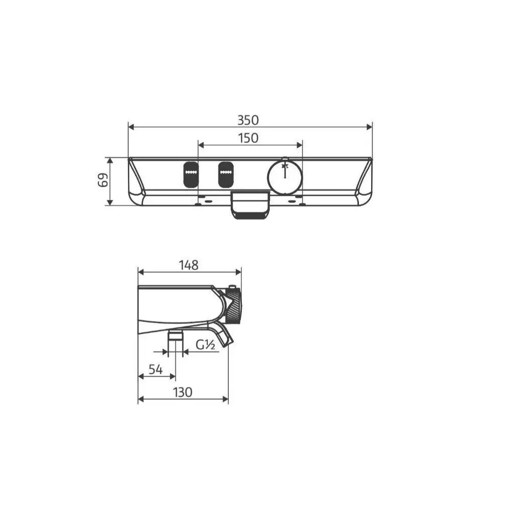 HSK AquaXPro Aufputz-Badewannenthermostat Chrom HSK AquaXPro Aufputz-Badewannenthermostat Chrom