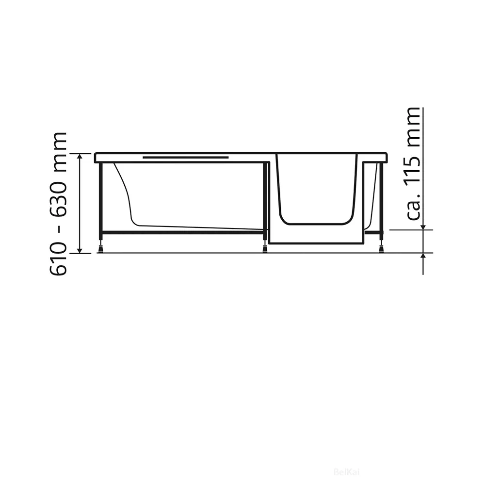 HSK Dusch Badewanne Dobla inkl Montagerahmen mit Türeinsatz 160x75cm Links mit Frontschürze