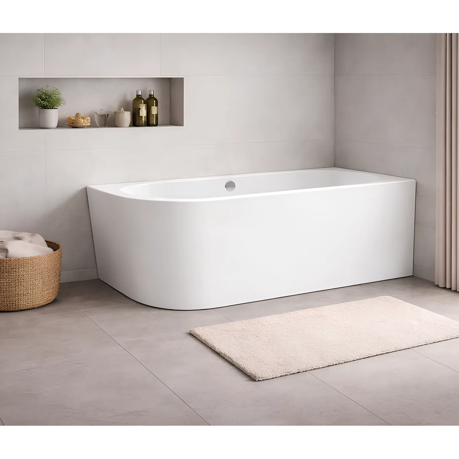 Schröder Vorwandbadewanne Themse Fine VR -Weiß- 170 x 75 x 46/60 cm