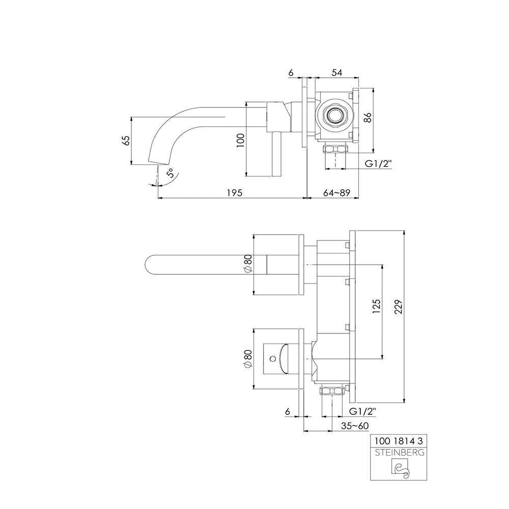 Steinberg Serie 100 Waschtisch-Einhebelmischer chrom