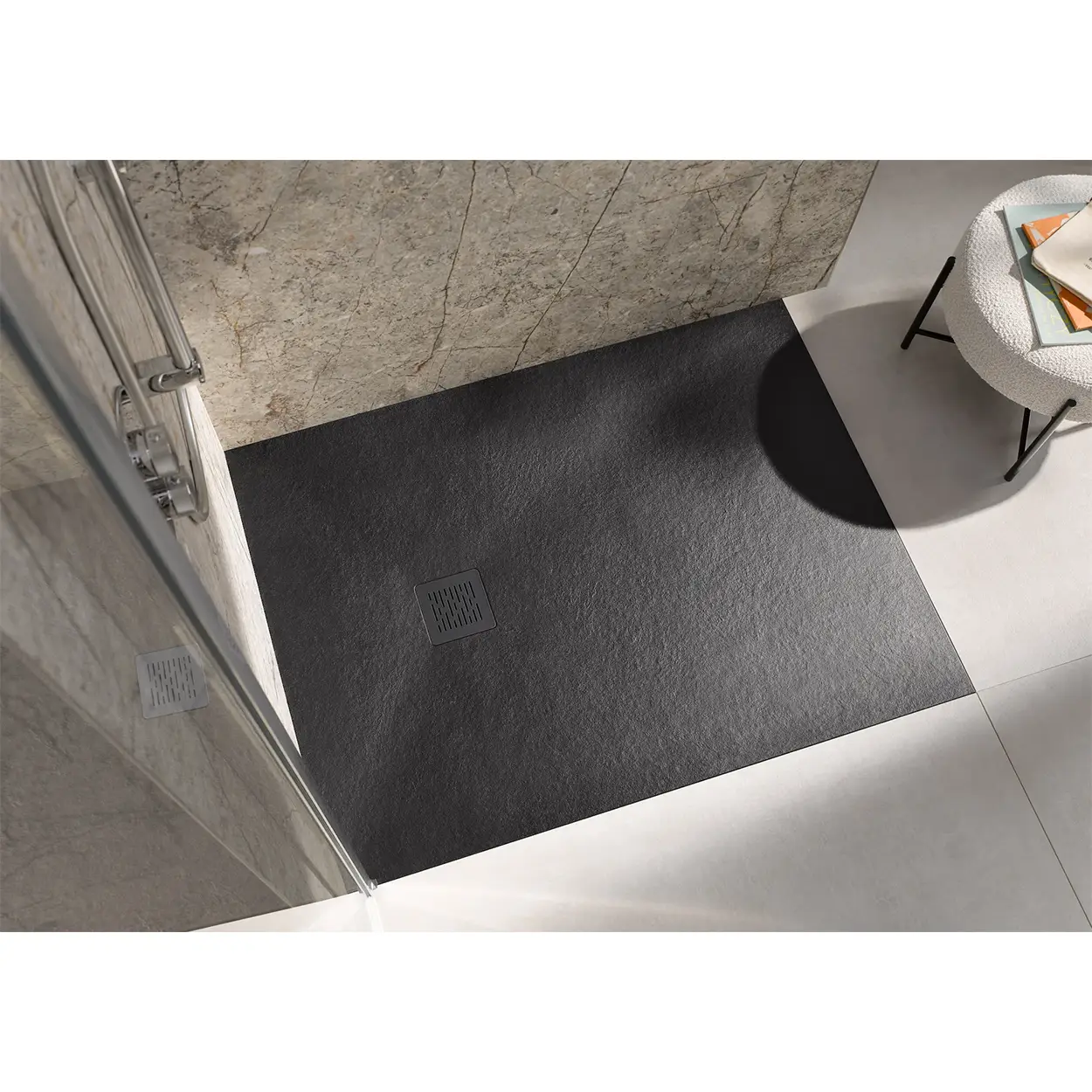 HSK APUNTO Marmor-Polymer Duschwanne HSK APUNTO Marmor-Polymer Duschwanne 100 x 180 cm-arabescato (Designoberfläche)-mit ASB