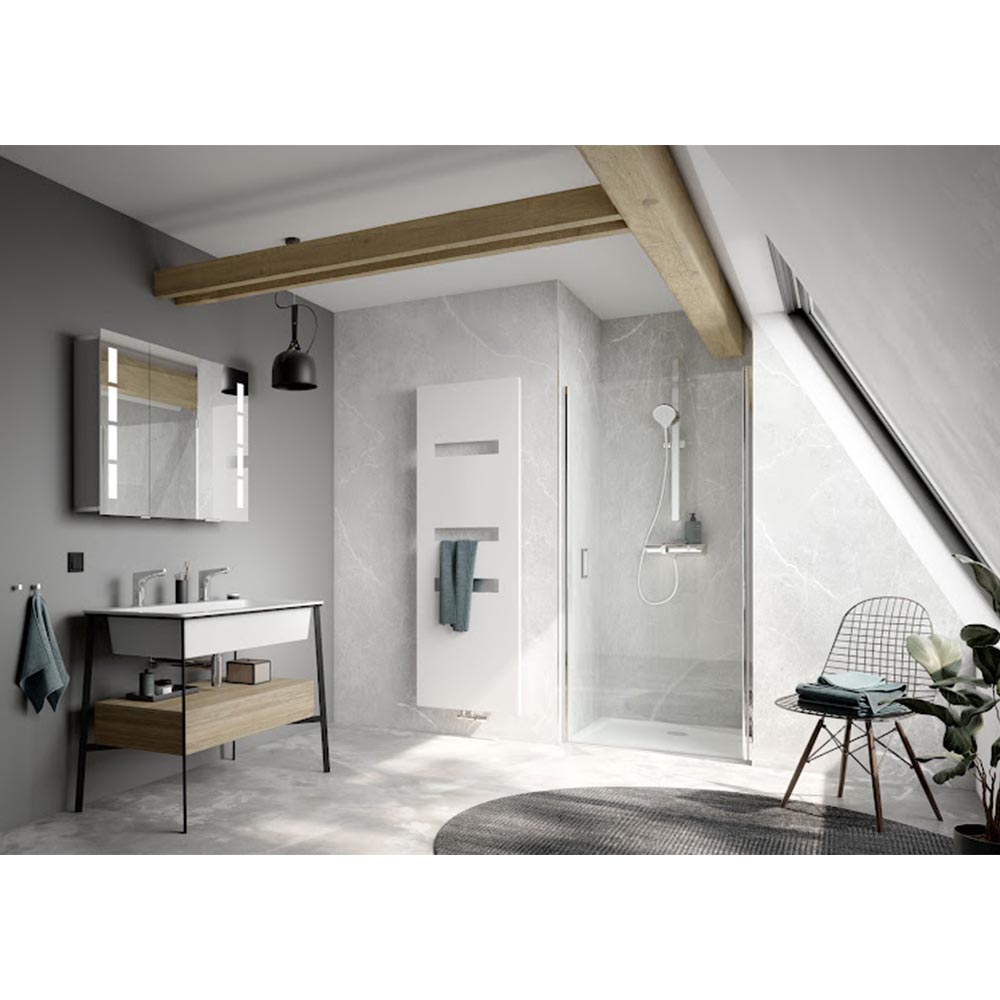 HSK Exklusix 2.0 Drehtür-Nische 75cm-RA Alu Silber-matt-Klar Hell-ohne Beschichtung HSK Exklusiv 2.0 Drehtür-Nische 100cm-RA Schwarz matt-Perla-mit Edelglasbeschichtung