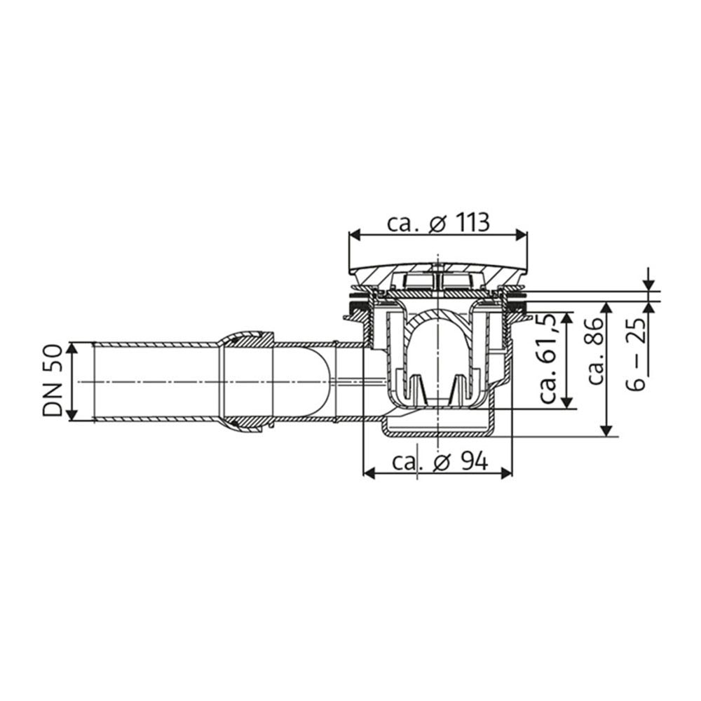 HSK Marmor-Polymer Rechteck Duschwanne Steinoptik 75 x 140 cm-weiß-mit AntiSlip-Beschichtung