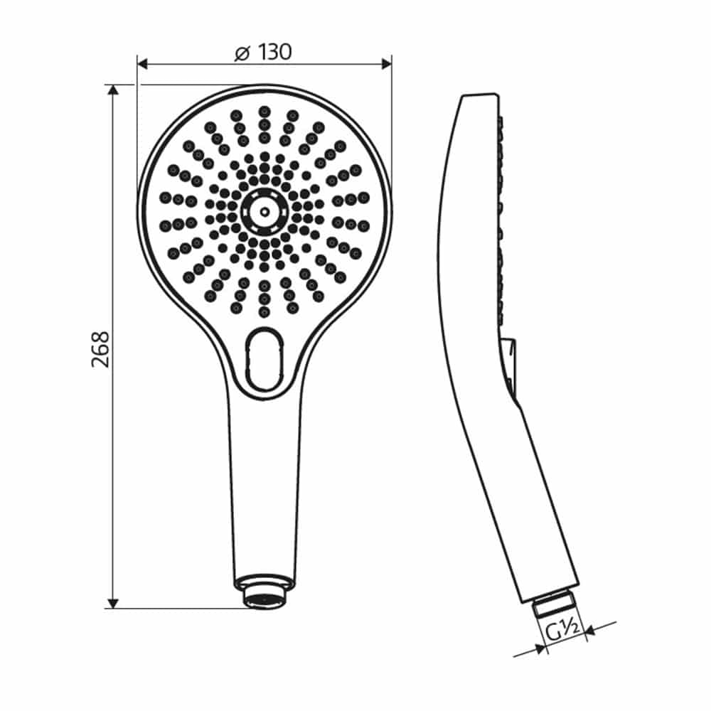 HSK Designhandbrause AquaXpro Rund ohne Brauseschlauch HSK Designhandbrause AquaXpro Rund ohne Brauseschlauch