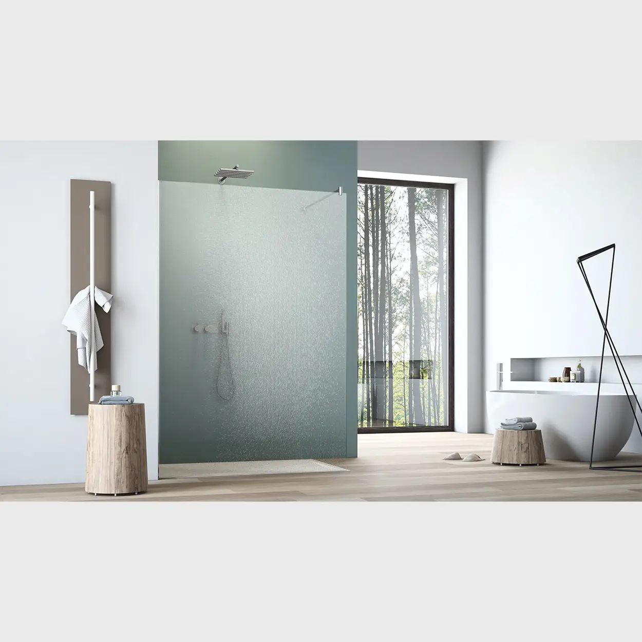 CSW Walk In Crash-Echtglas Duschwand 1400 mm Schwarz-Crashglas Klar