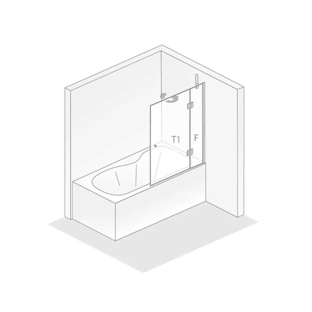 HSK Aperto Badewannenaufsatz 100cm pendelbar an Nebenteil Rechtsanschlag-Chrom-optik-Linea 02-mit TwinSeal Beschichtung HSK Aperto Badewannenaufsatz 100cm pendelbar an Nebenteil Rechtsanschlag-Chrom-optik-Linea 02-mit TwinSeal Beschichtung