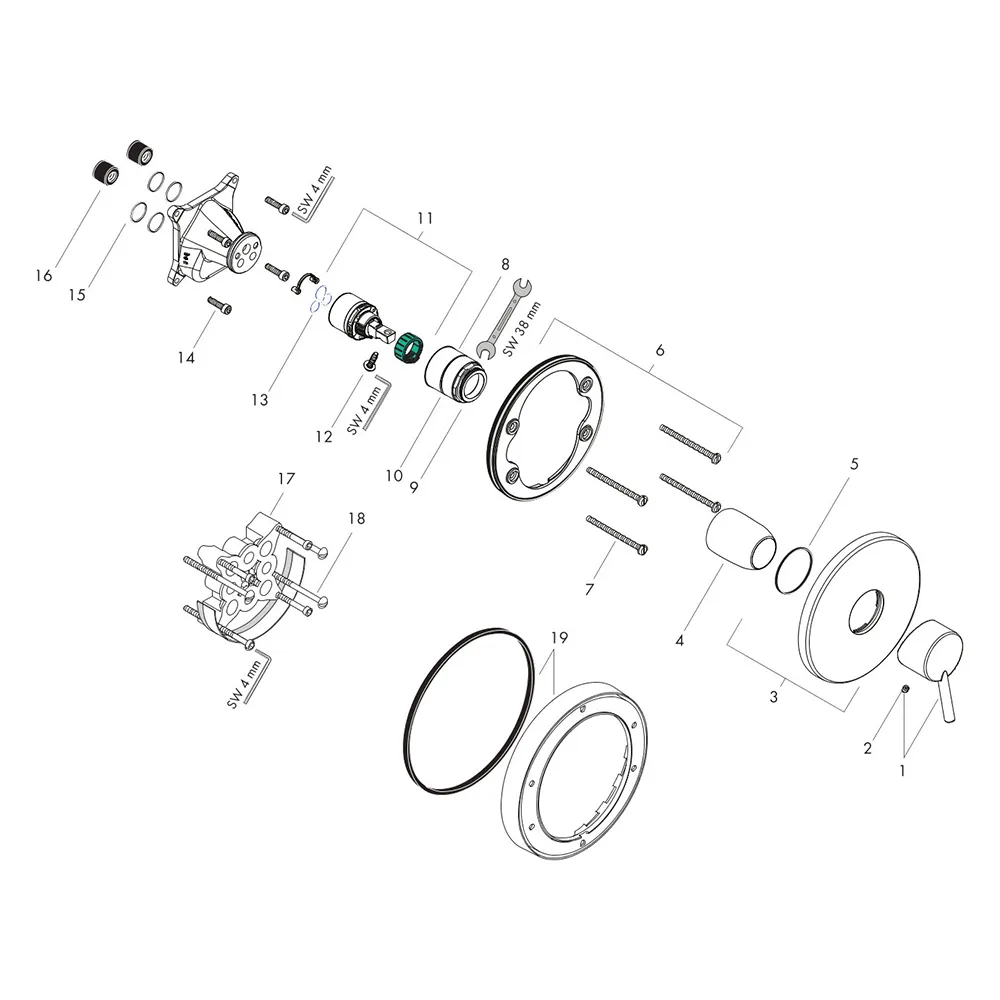 hansgrohe Brausenmischer Unterputz Talis S Fertigset verchromt hansgrohe Brausenmischer Unterputz Talis S Fertigset verchromt