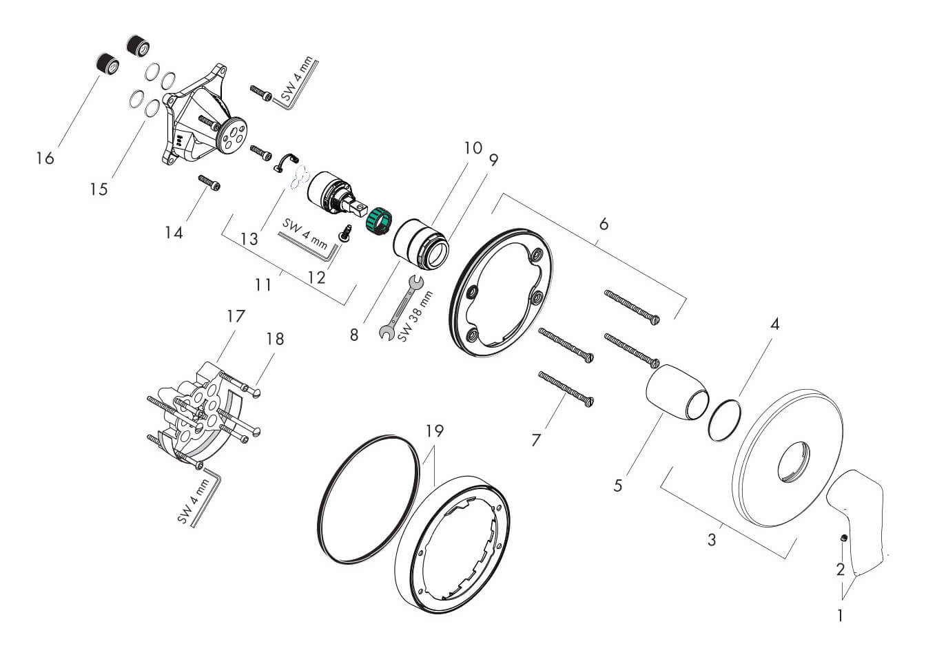 Hansgrohe Metris Brausenmischer Unterputz Fertigset Hansgrohe Metris Brausenmischer Unterputz Fertigset