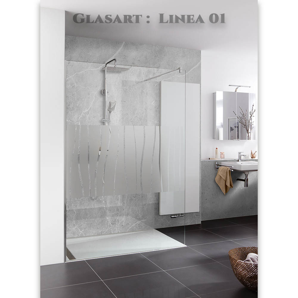HSK Walk In Atelier Duschwand Frontelement 120 x 200cm mit TwinSeal Beschichtung Linea 01