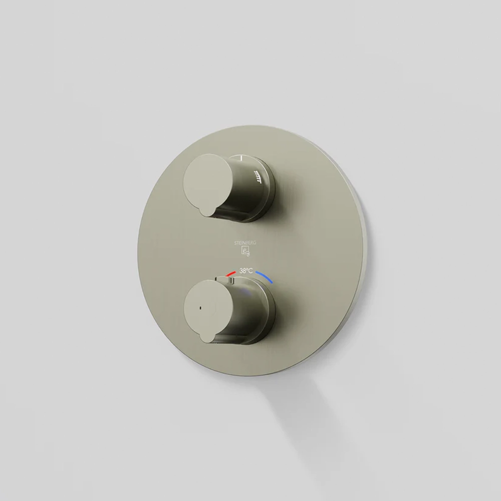Steinberg Serie 100 Unterputzthermostat 2 Wege Umstellung Brushed Nickel