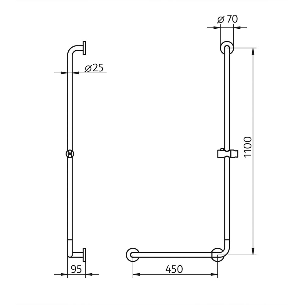 HSK Solida Stützgriff L-Form HSK Solida Stützgriff L-Form