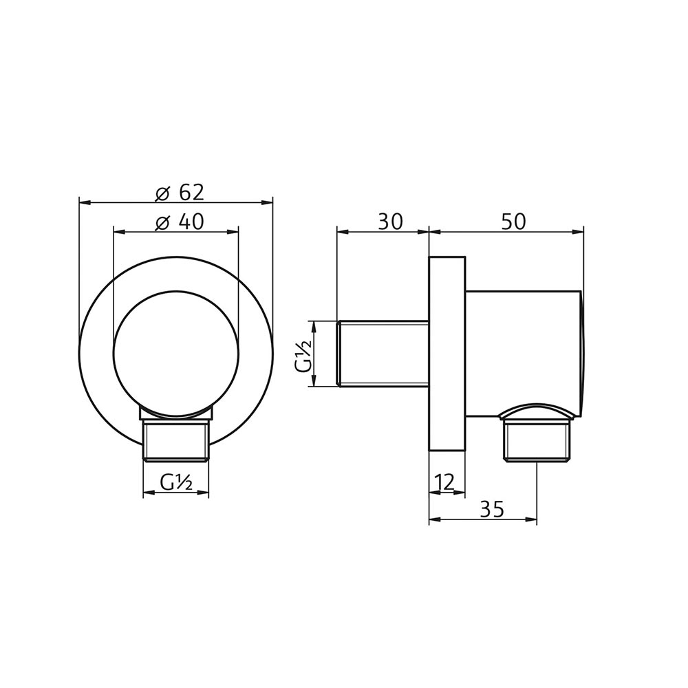 HSK Wandanschlussbogen Rund HSK-Runder-Wandanschlussbogen-Eleganz-und-Qualität-Artikelnummer-1100013-Skizze