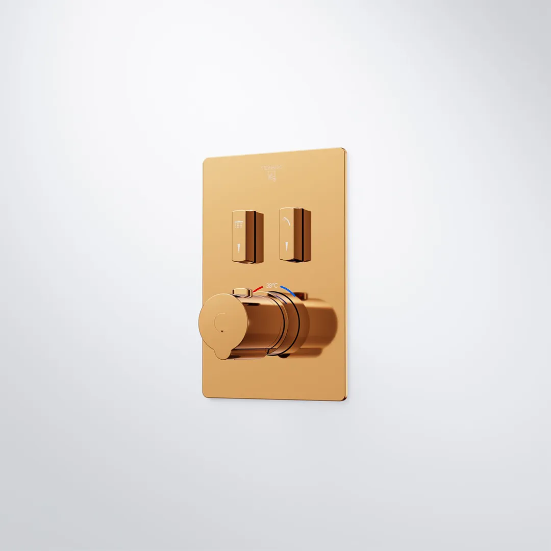 Steinberg Serie 390 unterputz Wannen-Brause-Thermostat eckig Rose Gold