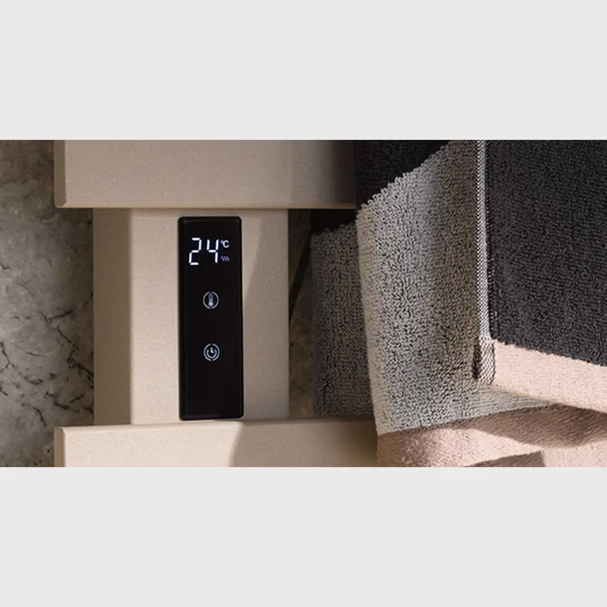 HSK Yenga-E Badheizkörper-rein elektrisch-Touchdisplay-1810x600-einseitig offen-800 Watt-Rechts-kupfer