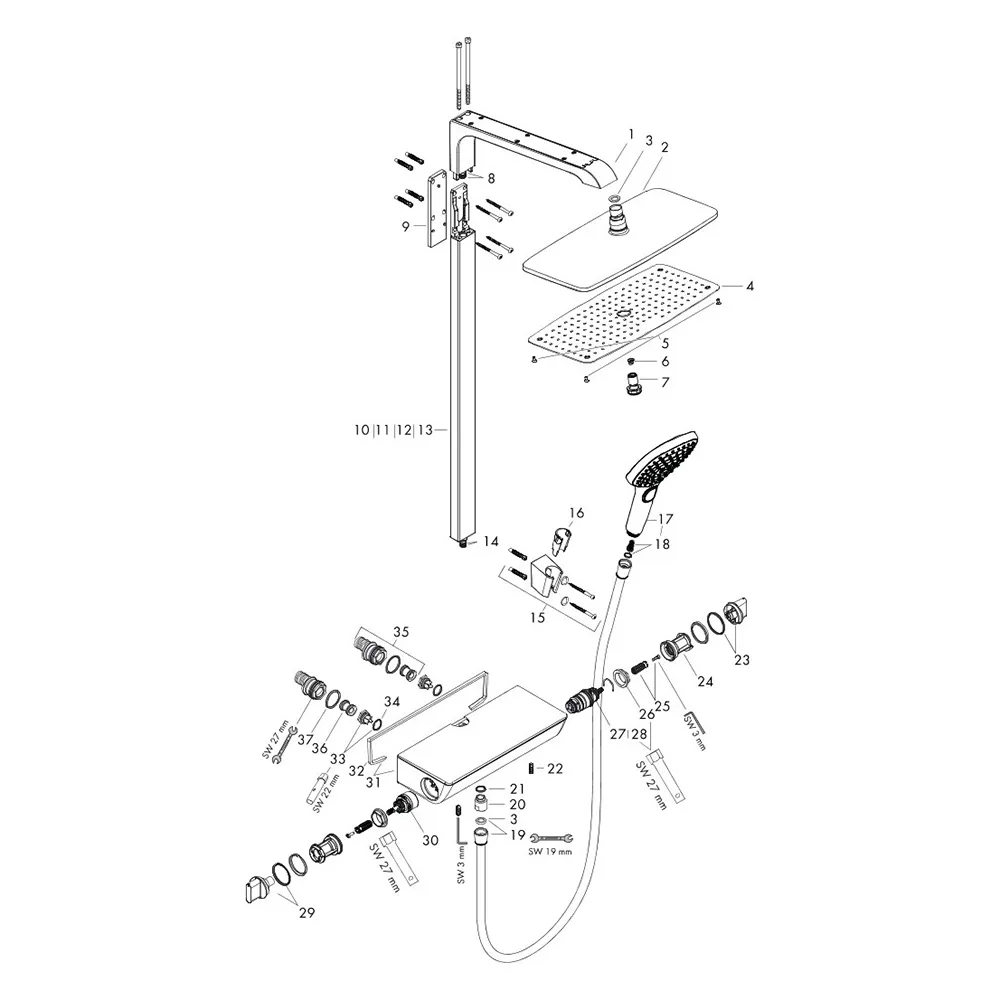 hansgrohe Showerpipe Raindance E hansgrohe Showerpipe Raindance E