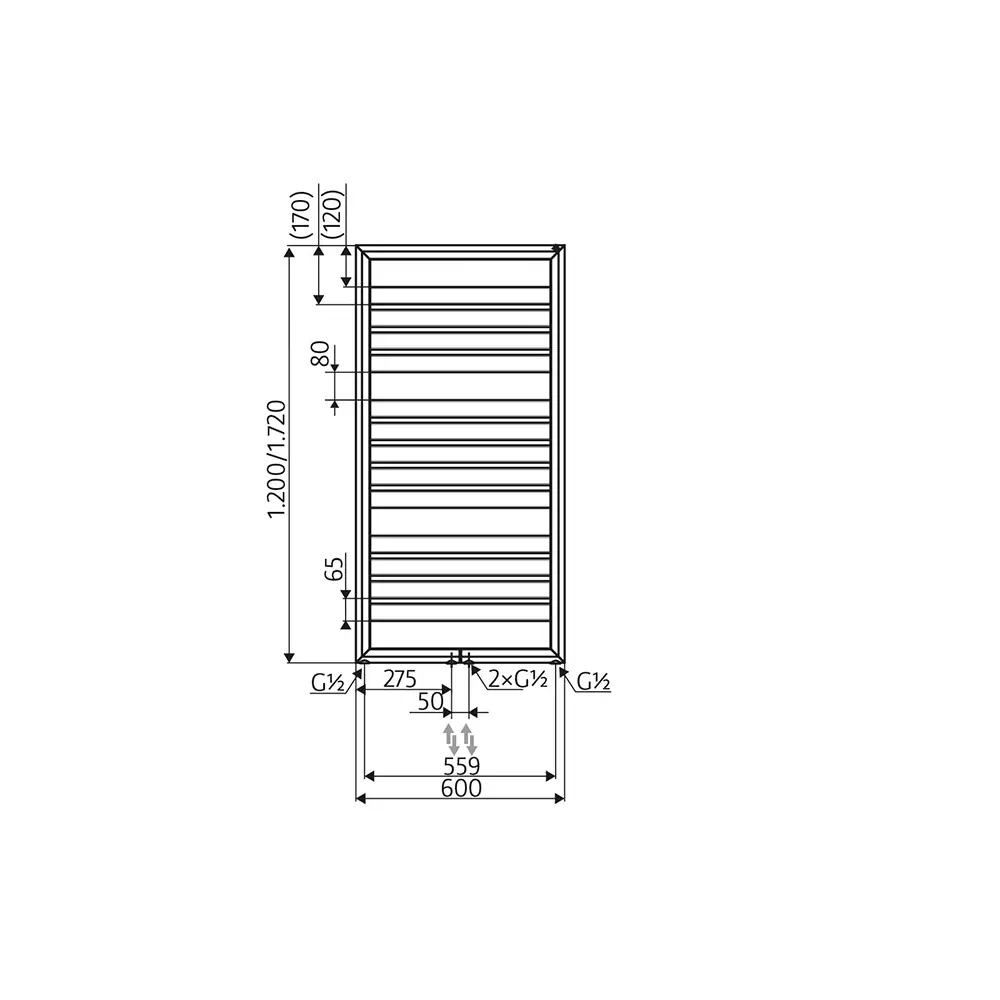 HSK Image Badheizkörper Paneel Heizkörper Mittelanschluss 1200 x 600 mm-sandstein