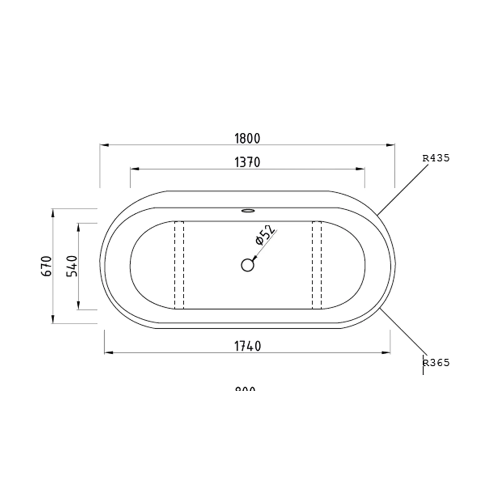 Schröder Freistehende Badewanne Themse Fine F 180 mit Schürze 178,5x75x46/60 cm