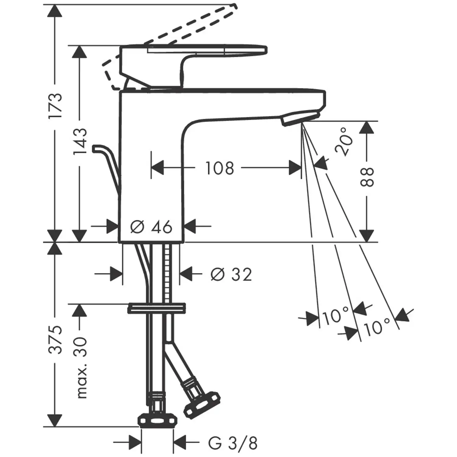 Hansgrohe Vernis Blend 100 Waschtischarmatur Chrom mit Ablaufgarnitur Hansgrohe Vernis Blend 100 Waschtischarmatur Chrom mit Ablaufgarnitur