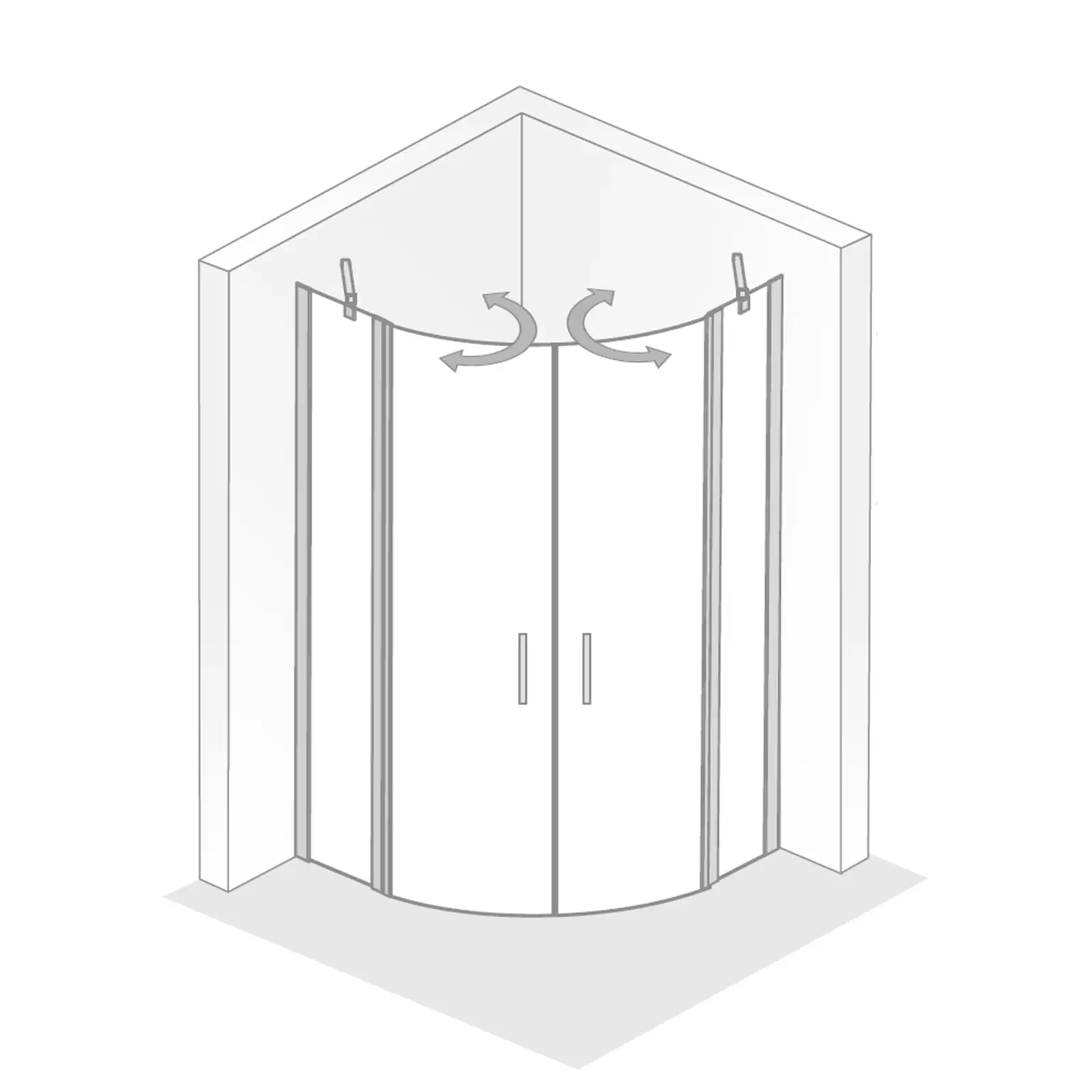 HSK Duschkabine Favorit Nova Runddusche 4-teilig pendelbar 90x90 cm-Alu Silber-matt-Klar hell HSK Duschkabine Favorit Nova Runddusche 4-teilig pendelbar 90x120 cm R-Chrom-optik-Linea 02-mit EGB