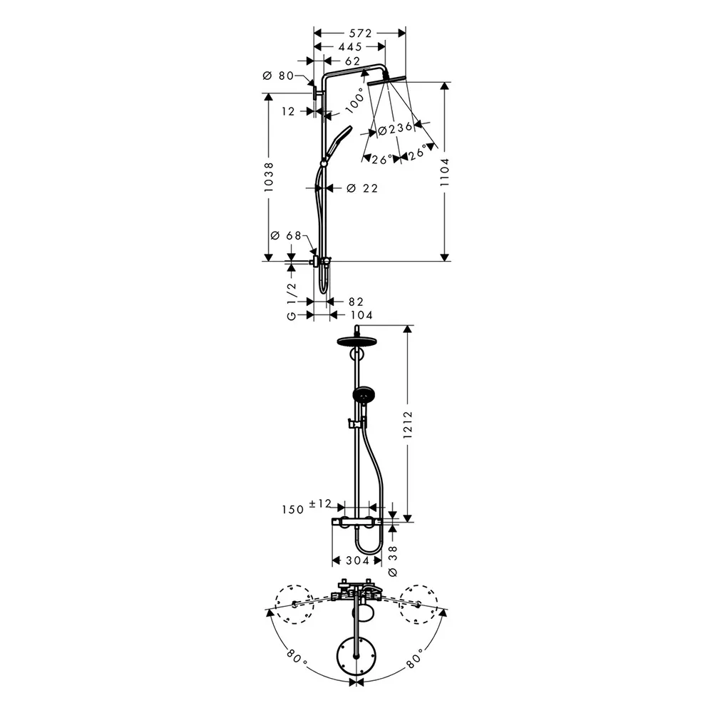 hansgrohe Raindance S Showerpipe 240 hansgrohe Raindance S Showerpipe 240