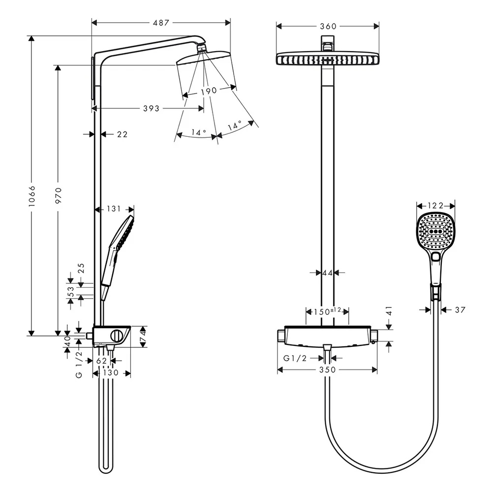 hansgrohe Showerpipe Raindance E hansgrohe Showerpipe Raindance E