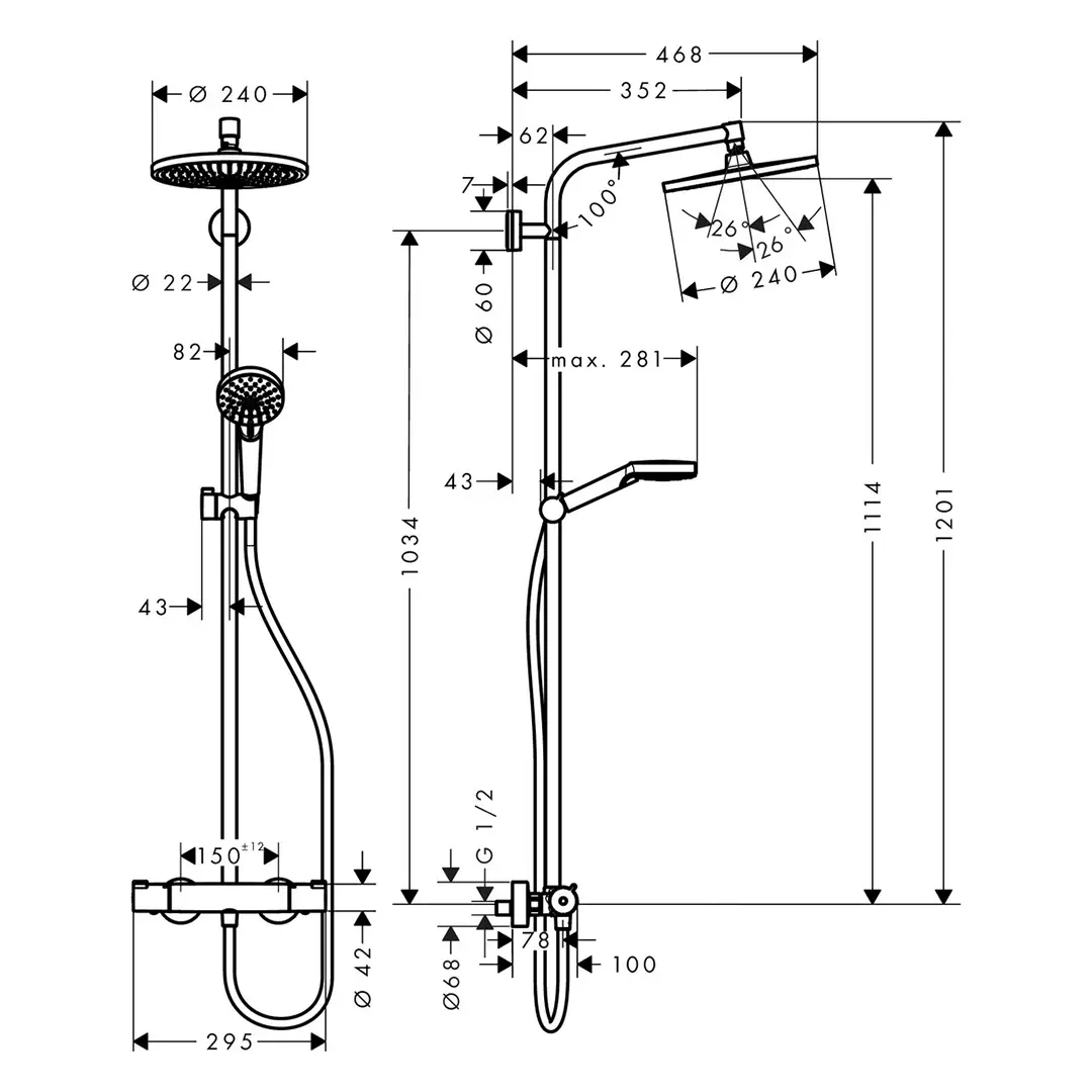 Hansgrohe Showerpipe Crometta S 240 chrom