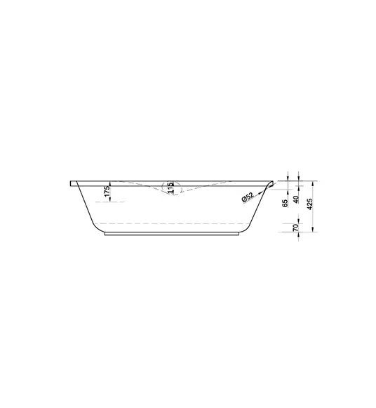 CSW Badewanne Espoo mit Griffen 180x80cm inkl. Wannenfüße Universal FIX und Ablaufgarnitur
