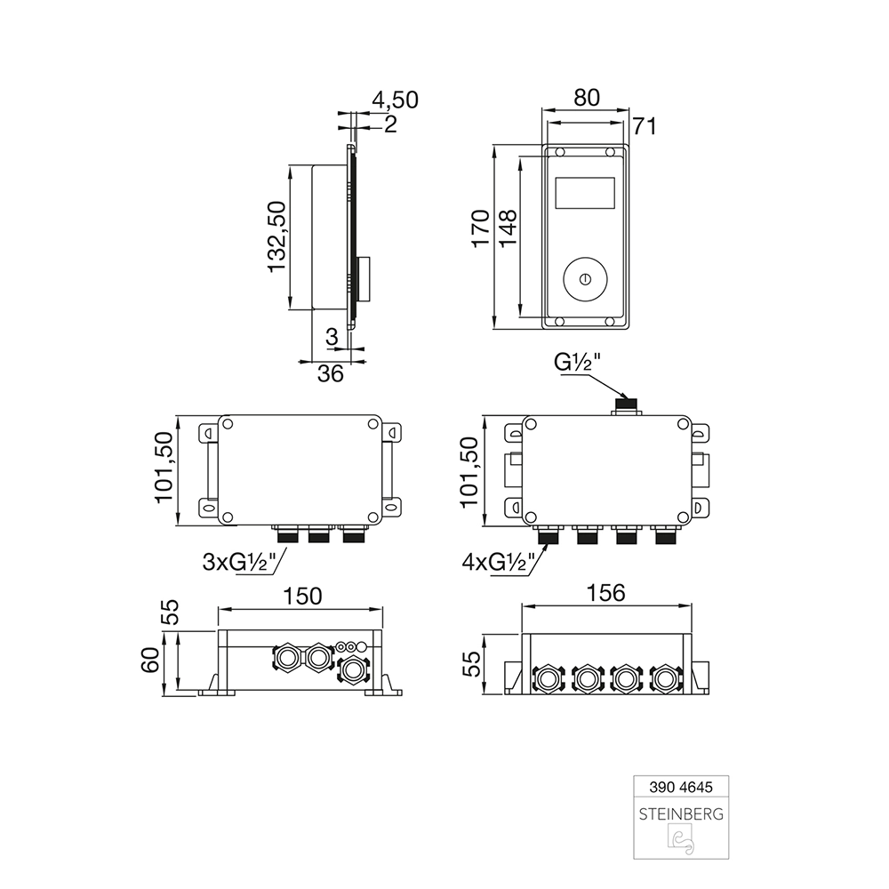 Steinberg Serie 390 Unterputzarmatur Schwarz-Chrom Steinberg Serie 390 Unterputzarmatur Schwarz-Chrom
