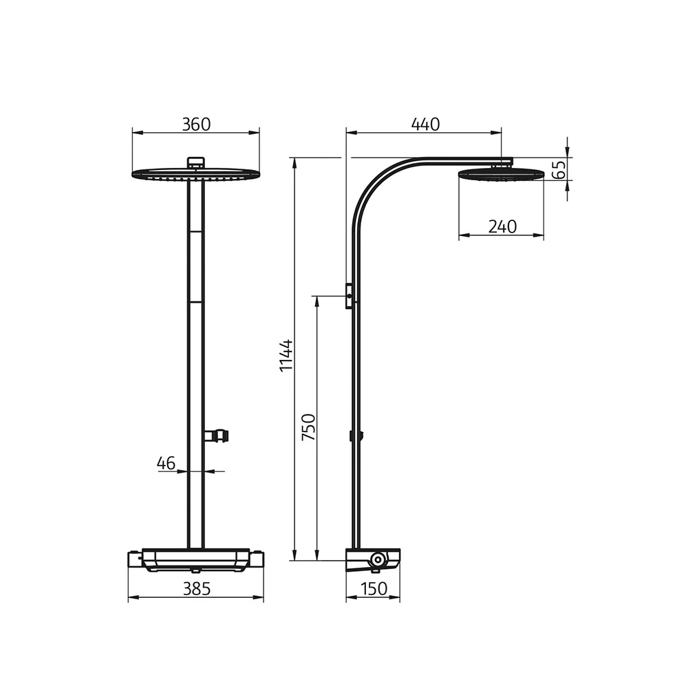 HSK Duschsystem RS AquaTray Thermostat mit Schwall und Ablage Weiß HSK Duschsystem RS AquaTray Thermostat mit Schwall und Ablage Weiß