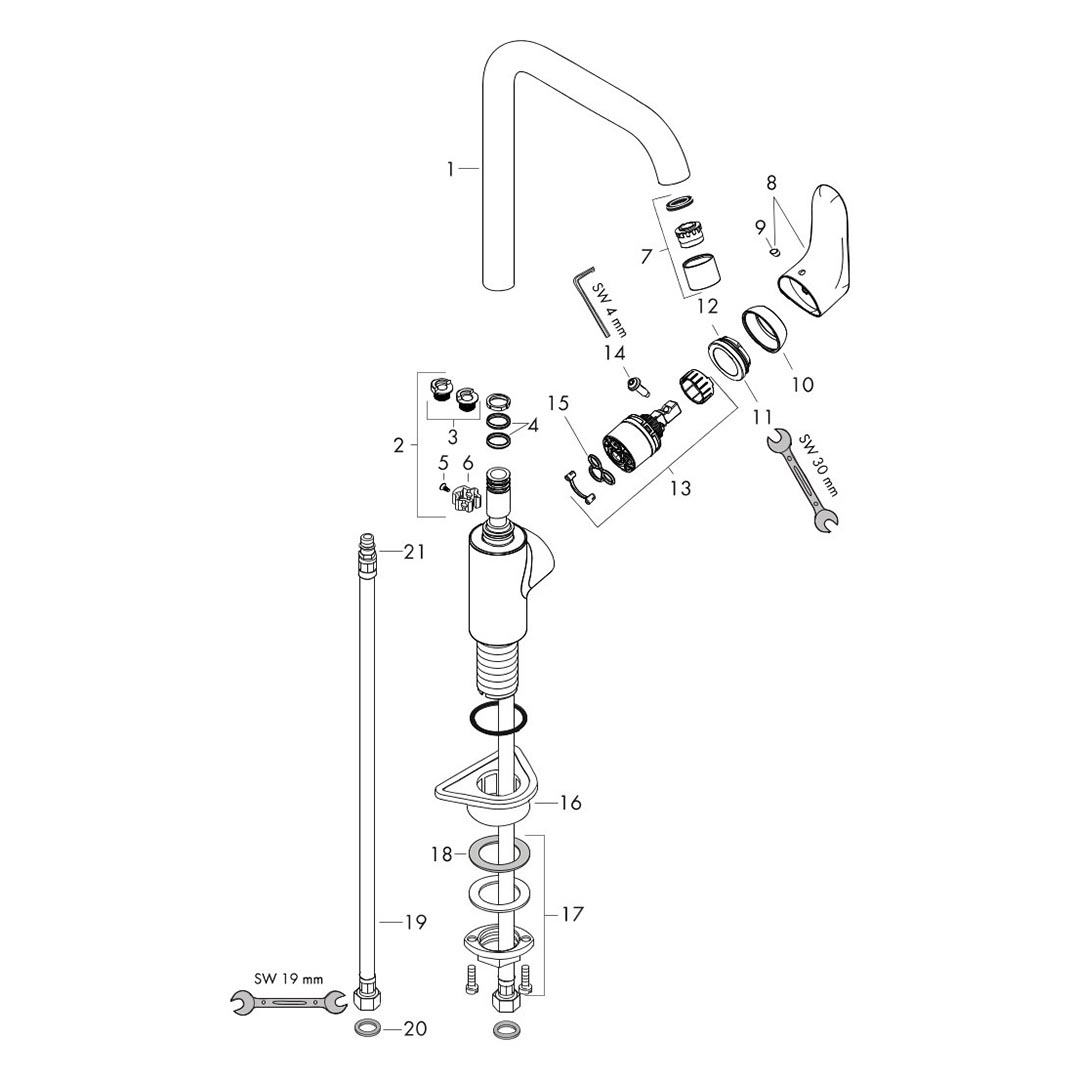 hansgrohe Spültischmischer 260 Focus M41 1jet hansgrohe Spültischmischer 260 Focus M41 1jet