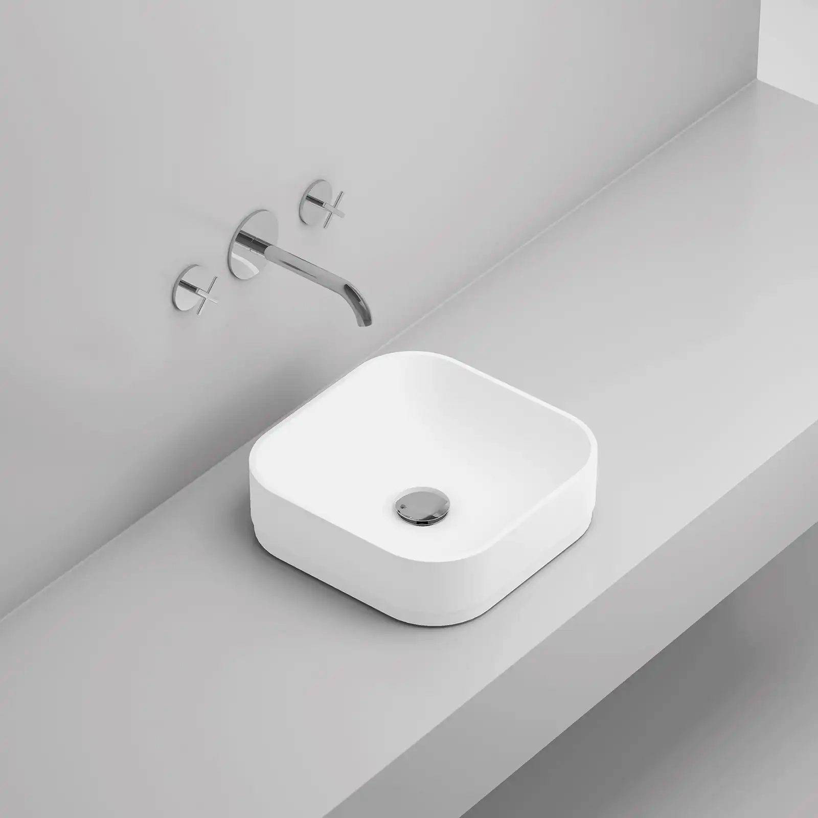 Schröder Calea Comfort Aufsatzwaschtisch 40 × 40 cm – Schneeweiß Matt