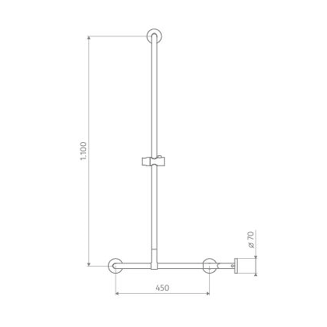 HSK Stützgriff Solida für Innenecke T-Form HSK Stützgriff Solida für Innenecke T-Form