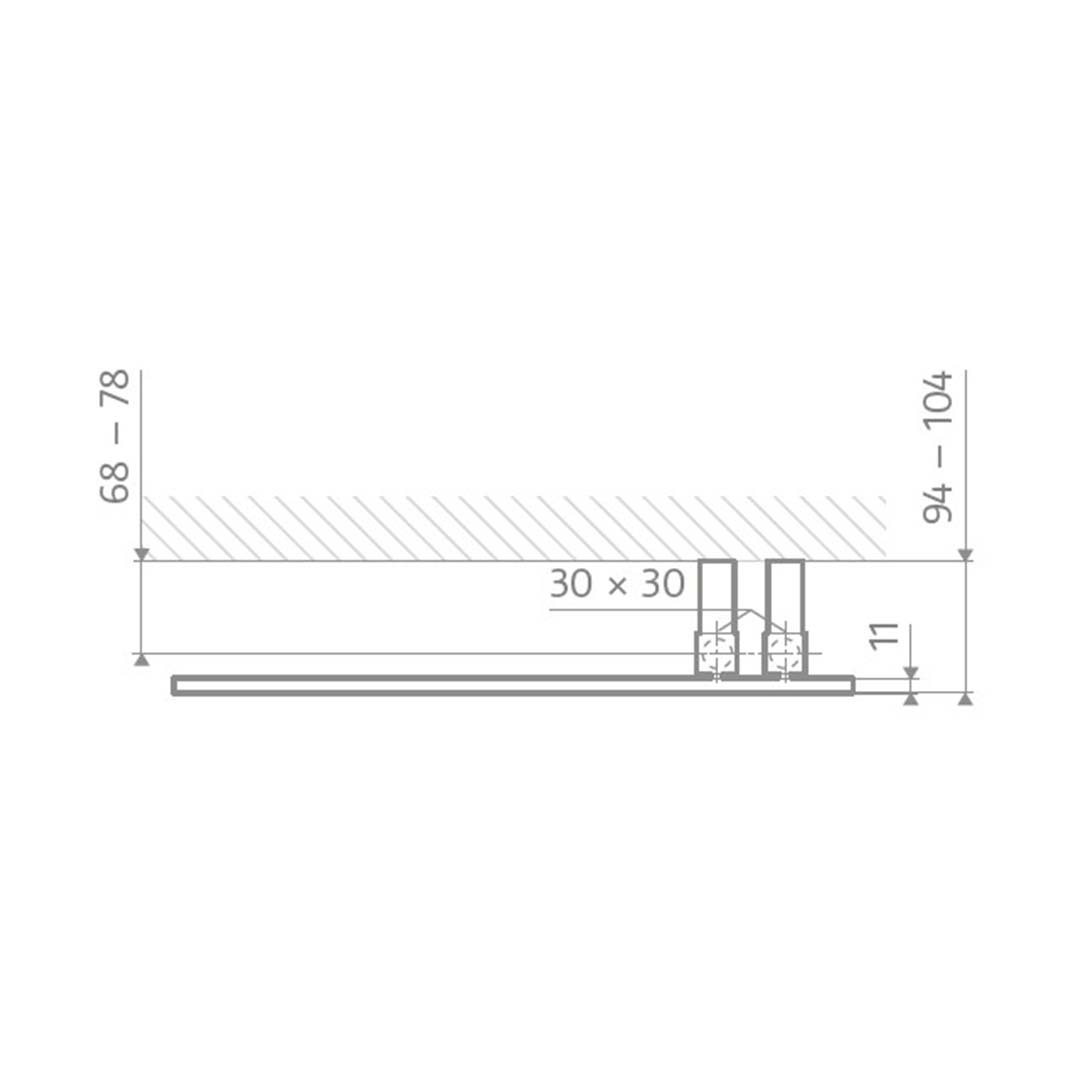 HSK Yenga Design Badheizkörper seitlich offen 1824 x 600mm-kupfer