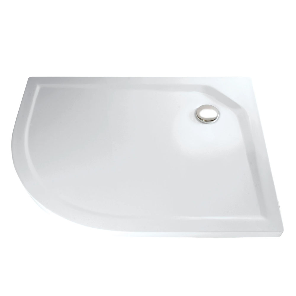 HSK Acryl Duschwanne superflach - Viertelkreis asymmetrisch - Version rechts - 90 x 80 cm-pergamon-mit Aquaproof-Dichtset-mit AntiSlip-Beschichtung
